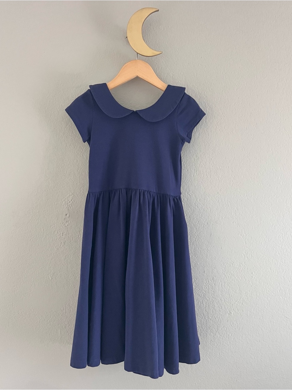 Alice + Ames Navy Peter Pan Collar Twirl Dress